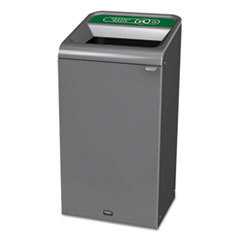 Configure Indoor Recycling Waste Receptacle, Organic Waste, 23 gal, Metal, Gray